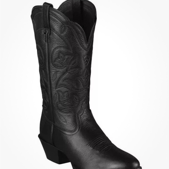 Ariat Ladies Heritage Western Black R Toe Deertan Boot Size 9 - Picture 5 of 10